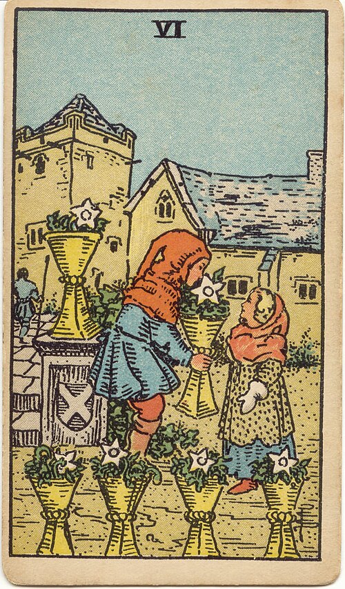 타로 컵 6 카드(Six of Cups) 의미 — 순수함과 나눔, 그리운 그 시절