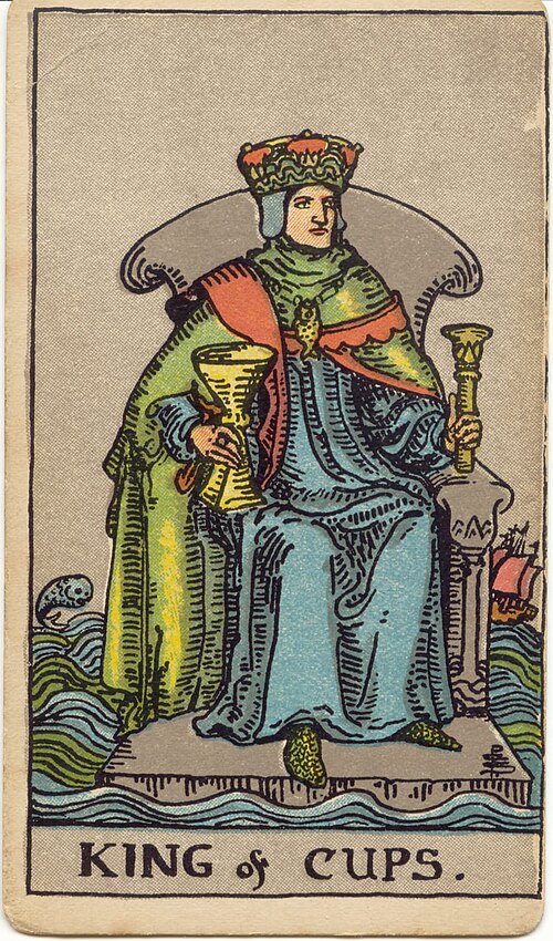 타로 컵 왕 카드(King of Cups) 의미 — 파도 위에서도 흔들리지 않는 평정